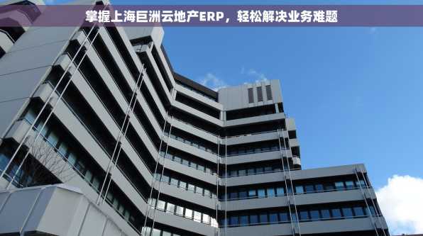 掌握上海巨洲云地产ERP，轻松解决业务难题