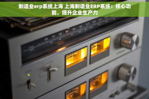 制造业erp系统上海 上海制造业ERP系统：核心功能，提升企业生产力