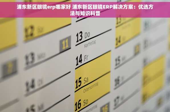 浦东新区眼镜erp哪家好 浦东新区眼镜ERP解决方案：优选方法与知识科普