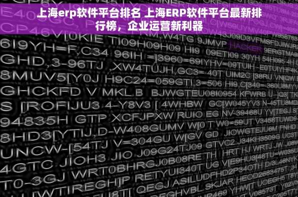 上海erp软件平台排名 上海ERP软件平台最新排行榜，企业运营新利器