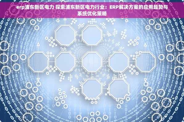 erp浦东新区电力 探索浦东新区电力行业：ERP解决方案的应用趋势与系统优化策略