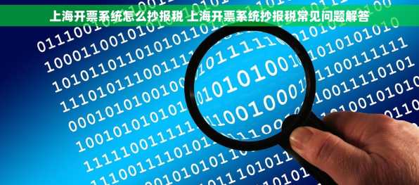 上海开票系统怎么抄报税 上海开票系统抄报税常见问题解答