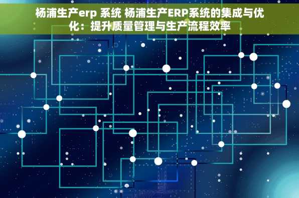 杨浦生产erp 系统 杨浦生产ERP系统的集成与优化：提升质量管理与生产流程效率