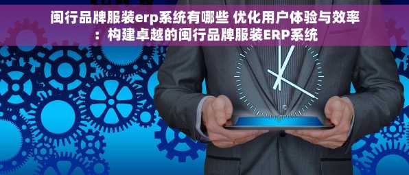 闽行品牌服装erp系统有哪些 优化用户体验与效率：构建卓越的闽行品牌服装ERP系统