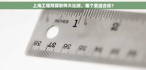 上海工程预算软件大比拼，哪个更适合你？