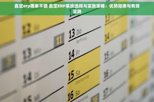 嘉定erp哪家不错 嘉定ERP系统选择与实施策略：优势指南与有效实践