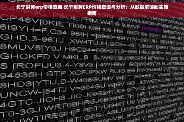 长宁财务erp价格查询 长宁财务ERP价格查询与分析：从数据解读到实施指南
