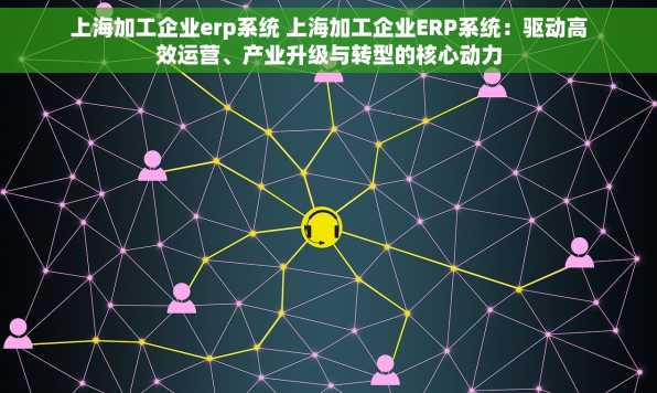 上海加工企业erp系统 上海加工企业ERP系统：驱动高效运营、产业升级与转型的核心动力