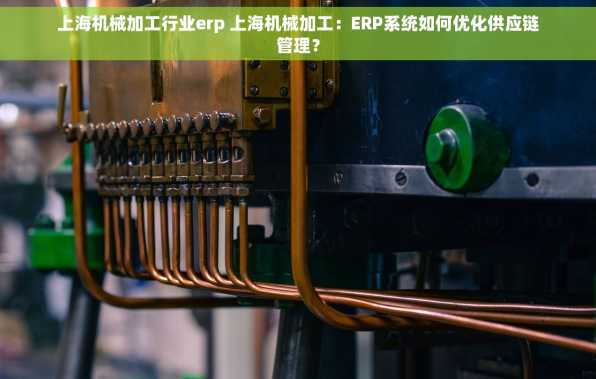 上海机械加工行业erp 上海机械加工：ERP系统如何优化供应链管理？