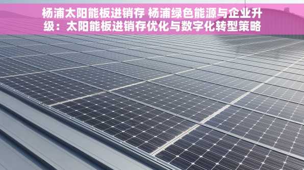 杨浦太阳能板进销存 杨浦绿色能源与企业升级：太阳能板进销存优化与数字化转型策略