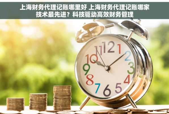 上海财务代理记账哪里好 上海财务代理记账哪家技术最先进？科技驱动高效财务管理