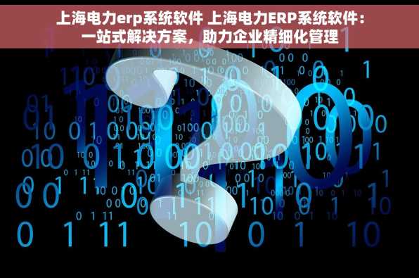 上海电力erp系统软件 上海电力ERP系统软件：一站式解决方案，助力企业精细化管理
