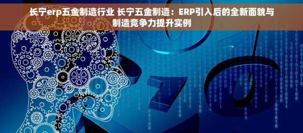 长宁erp五金制造行业 长宁五金制造：ERP引入后的全新面貌与制造竞争力提升实例