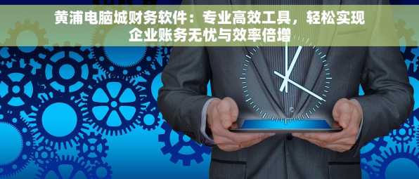 黄浦电脑城财务软件：专业高效工具，轻松实现企业账务无忧与效率倍增