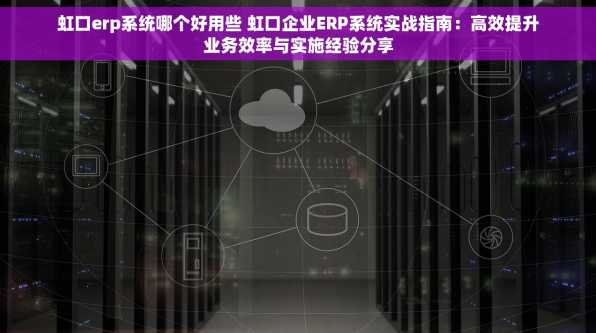 虹口erp系统哪个好用些 虹口企业ERP系统实战指南：高效提升业务效率与实施经验分享