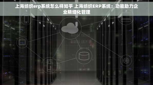 上海纺织erp系统怎么样知乎 上海纺织ERP系统：功能助力企业精细化管理