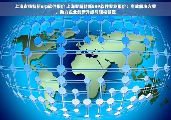 上海专精特新erp软件报价 上海专精特新ERP软件专业报价：高效解决方案，助力企业创新升级与轻松管理