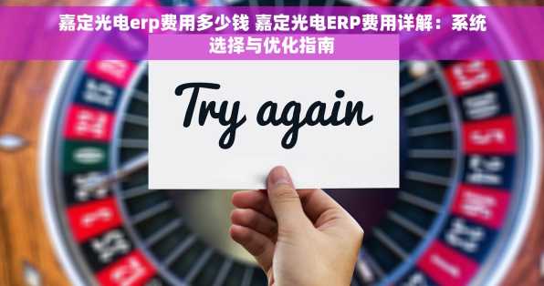 嘉定光电erp费用多少钱 嘉定光电ERP费用详解：系统选择与优化指南
