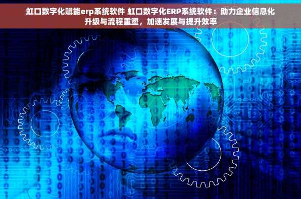 虹口数字化赋能erp系统软件 虹口数字化ERP系统软件：助力企业信息化升级与流程重塑，加速发展与提升效率