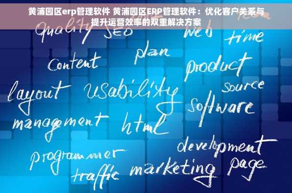 黄浦园区erp管理软件 黄浦园区ERP管理软件：优化客户关系与提升运营效率的双重解决方案