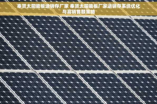 奉贤太阳能板进销存厂家 奉贤太阳能板厂家进销存系统优化与高销售额策略