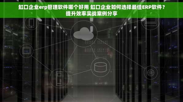 虹口企业erp管理软件哪个好用 虹口企业如何选择最佳ERP软件？提升效率实战案例分享