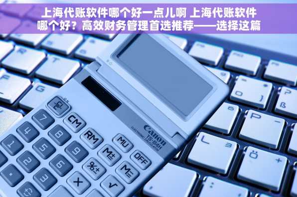 上海代账软件哪个好一点儿啊 上海代账软件哪个好？高效财务管理首选推荐——选择这篇就够了