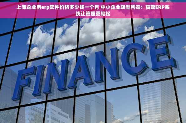 上海企业用erp软件价格多少钱一个月 中小企业转型利器：高效ERP系统让管理更轻松