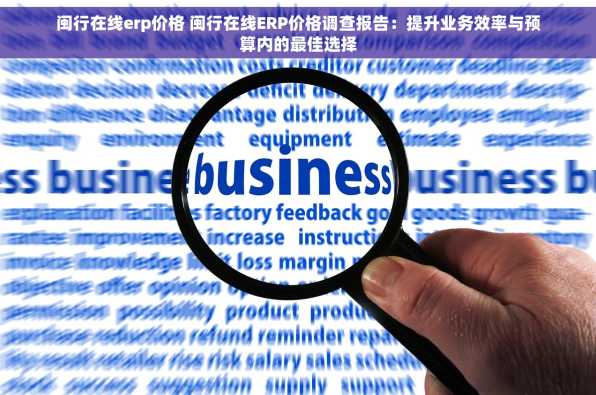 闽行在线erp价格 闽行在线ERP价格调查报告：提升业务效率与预算内的最佳选择