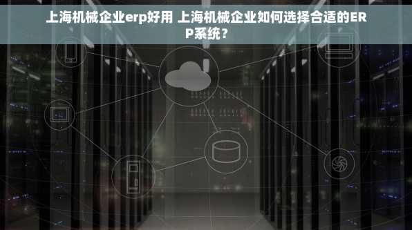 上海机械企业erp好用 上海机械企业如何选择合适的ERP系统？