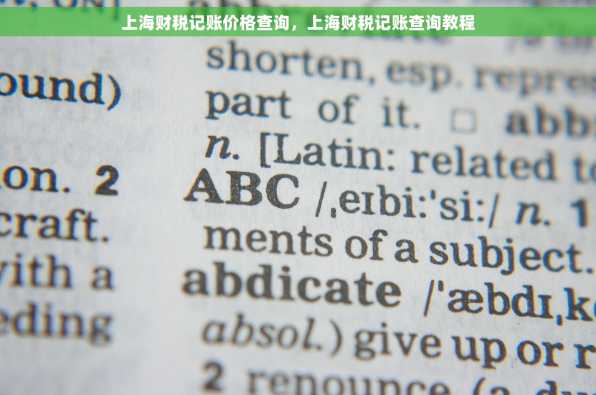 上海财税记账价格查询，上海财税记账查询教程