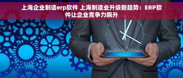 上海企业制造erp软件 上海制造业升级新趋势：ERP软件让企业竞争力飙升