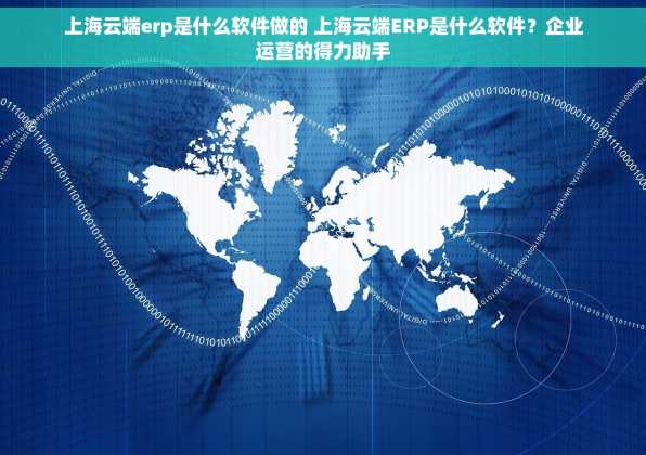 上海云端erp是什么软件做的 上海云端ERP是什么软件？企业运营的得力助手