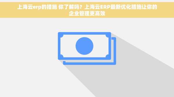 上海云erp的措施 你了解吗？上海云ERP最新优化措施让你的企业管理更高效