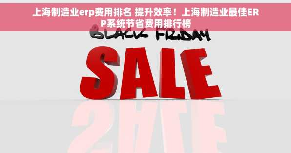 上海制造业erp费用排名 提升效率！上海制造业最佳ERP系统节省费用排行榜