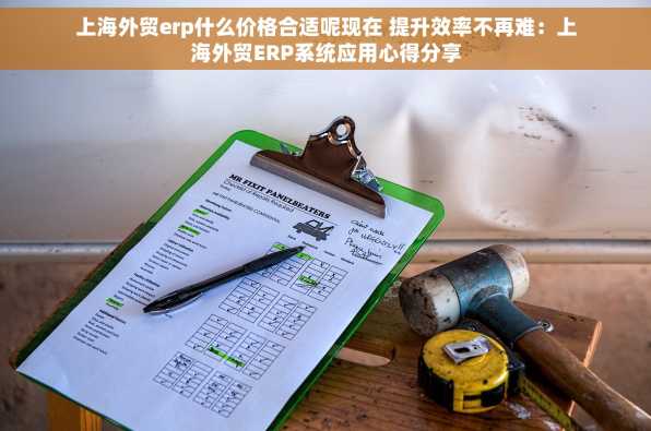 上海外贸erp什么价格合适呢现在 提升效率不再难：上海外贸ERP系统应用心得分享