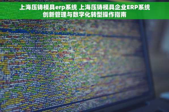 上海压铸模具erp系统 上海压铸模具企业ERP系统创新管理与数字化转型操作指南