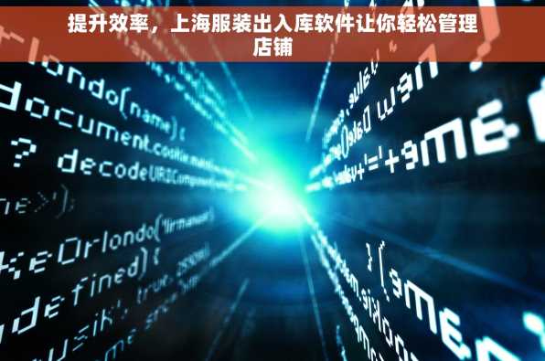 提升效率，上海服装出入库软件让你轻松管理店铺