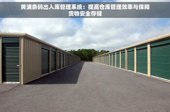黄浦条码出入库管理系统：提高仓库管理效率与保障货物安全存储