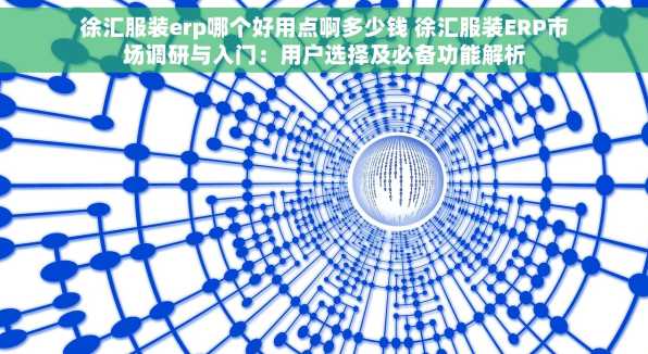 徐汇服装erp哪个好用点啊多少钱 徐汇服装ERP市场调研与入门：用户选择及必备功能解析