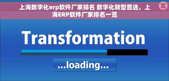 上海数字化erp软件厂家排名 数字化转型首选，上海ERP软件厂家排名一览