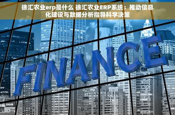 徐汇农业erp是什么 徐汇农业ERP系统：推动信息化建设与数据分析指导科学决策