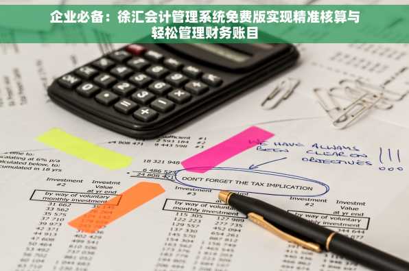 企业必备：徐汇会计管理系统免费版实现精准核算与轻松管理财务账目
