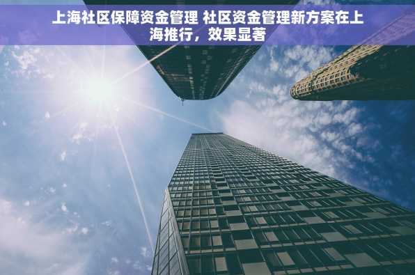 上海社区保障资金管理 社区资金管理新方案在上海推行，效果显著
