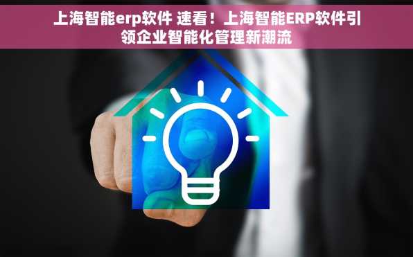 上海智能erp软件 速看！上海智能ERP软件引领企业智能化管理新潮流