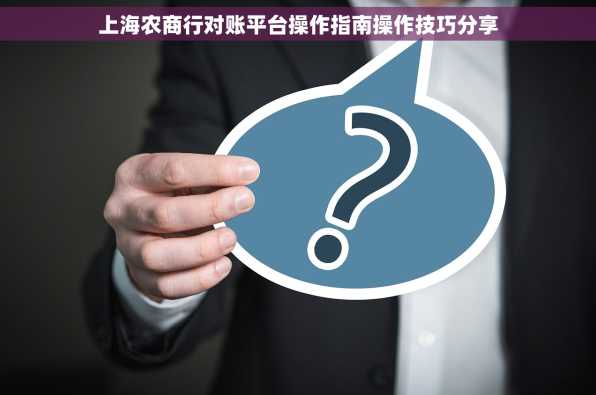 上海农商行对账平台操作指南操作技巧分享