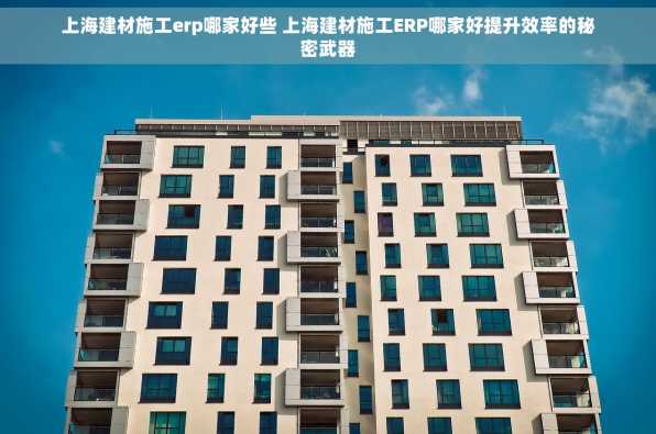 上海建材施工erp哪家好些 上海建材施工ERP哪家好提升效率的秘密武器