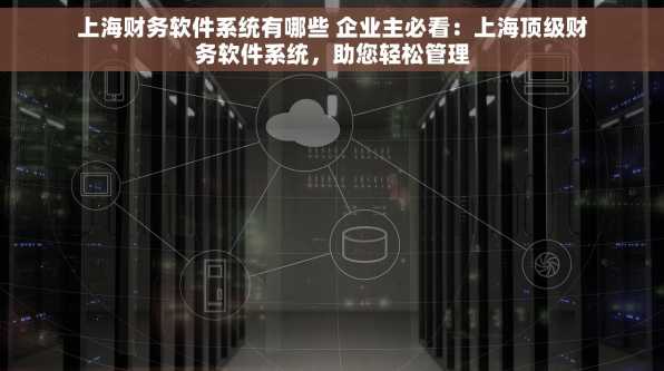 上海财务软件系统有哪些 企业主必看：上海顶级财务软件系统，助您轻松管理