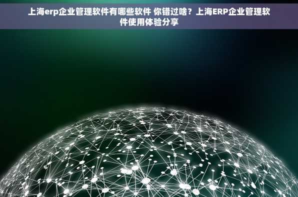 上海erp企业管理软件有哪些软件 你错过啥？上海ERP企业管理软件使用体验分享
