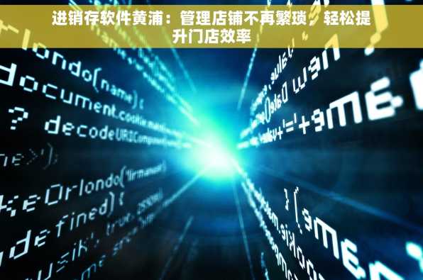 进销存软件黄浦：管理店铺不再繁琐，轻松提升门店效率